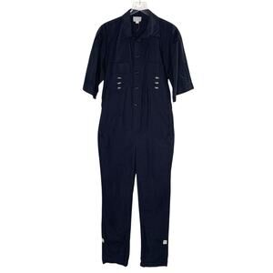 Band of Outsiders M Navy Utility Jumpsuit Straight Leg Cabincore Normcore *flaw